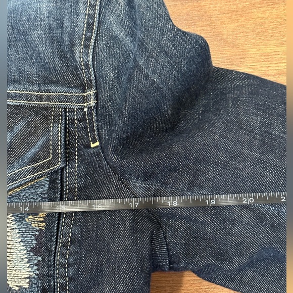 Citizens of Humanity Faux Fur Denim Jacket, Embroidered Front Pockets. Size 8 - Picture 9 of 14